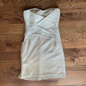 Wet Seal Gold Strapless Dress M